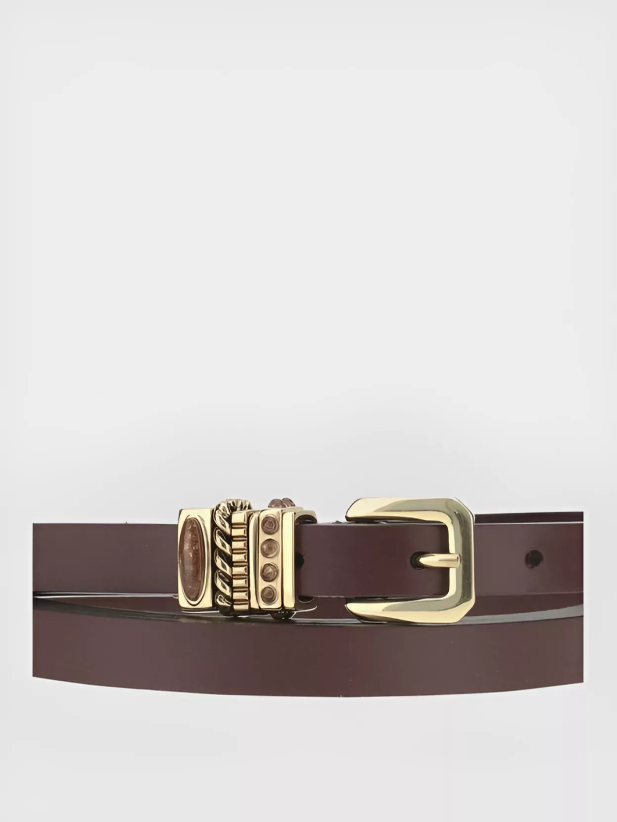 Etro Leather Belt Brass Buckle
