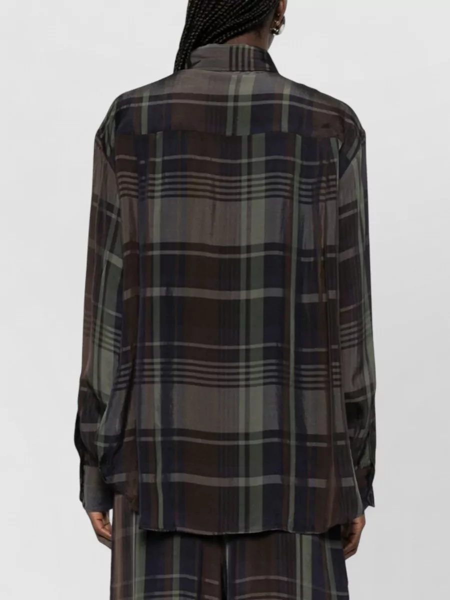 The Frankie Shop Sheer Long-Sleeve Classic-Collar Shirt