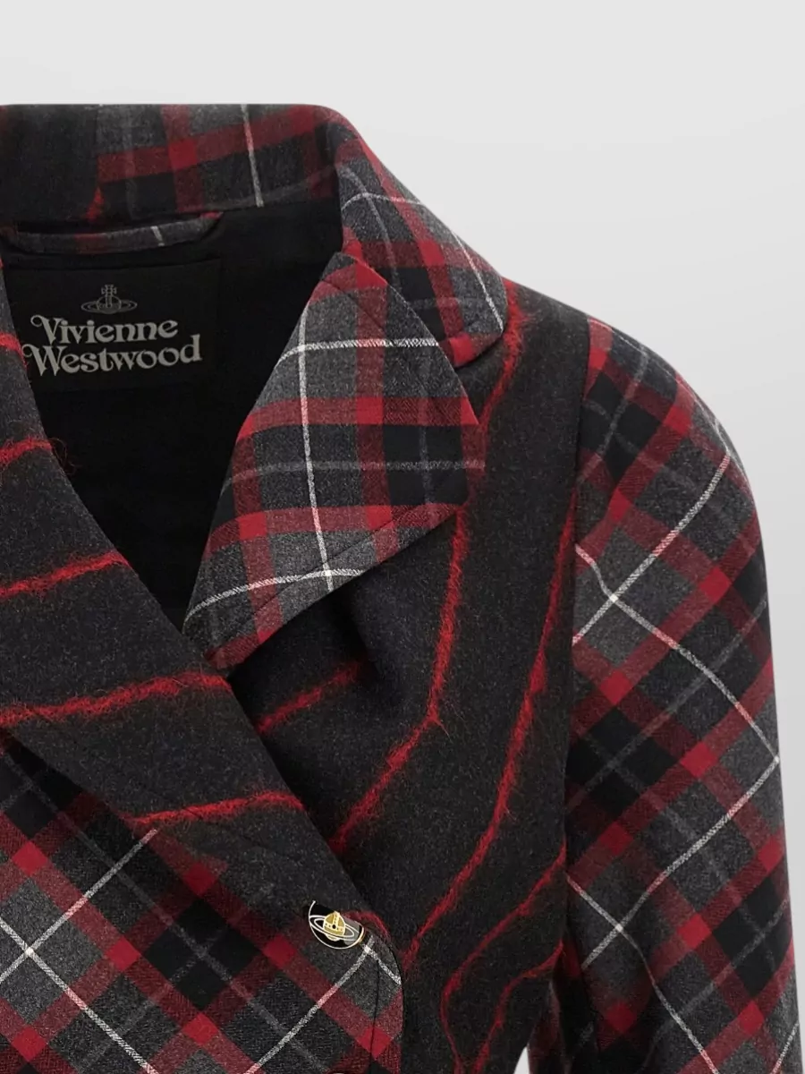 Vivienne Westwood Virgin Wool Asymmetric Tartan Blazer