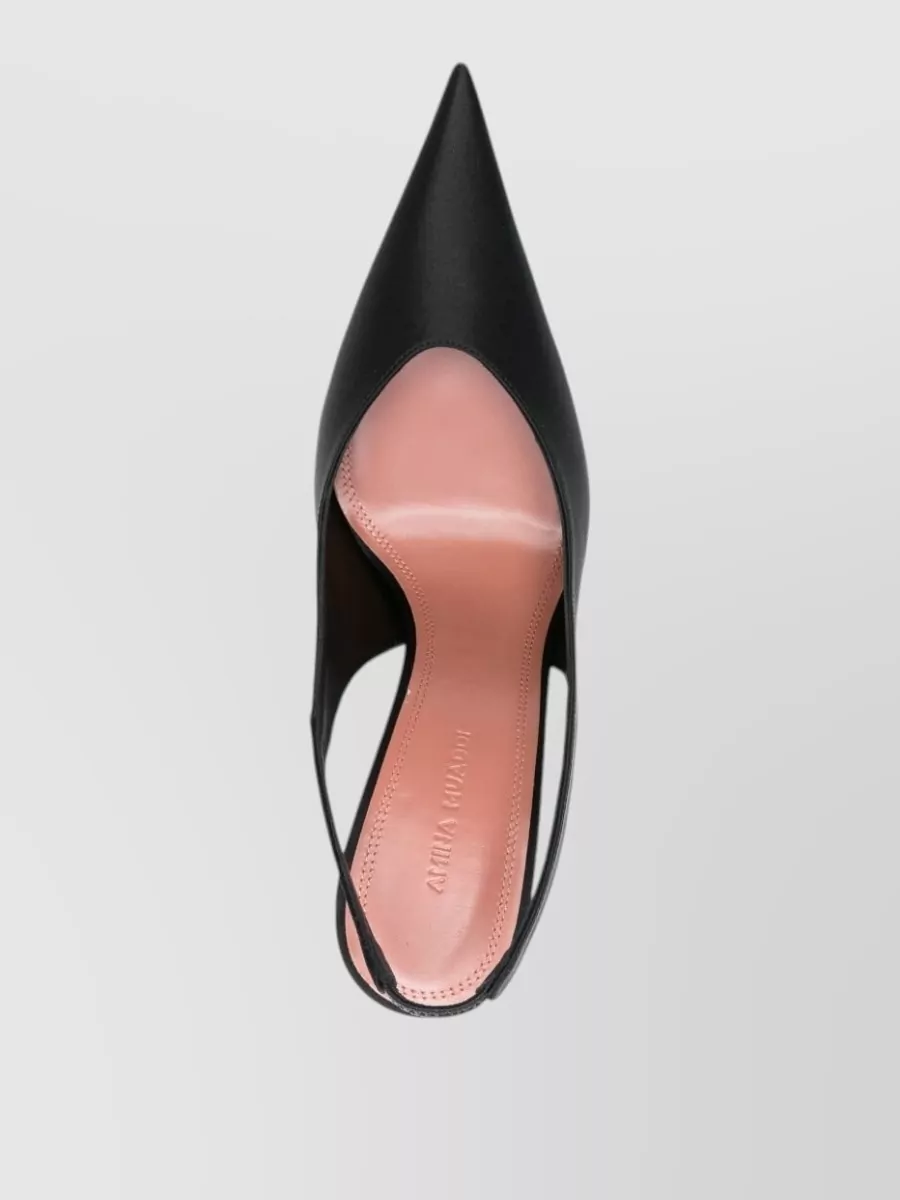Amina Muaddi Silk Satin Slingback Pumps