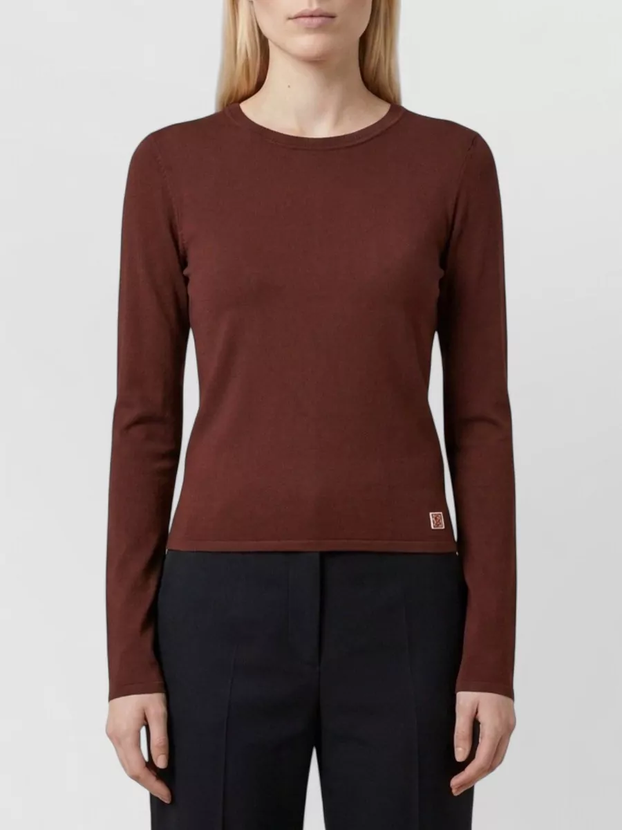 Saint Laurent Ribbed sheer fitted long-sleeve top