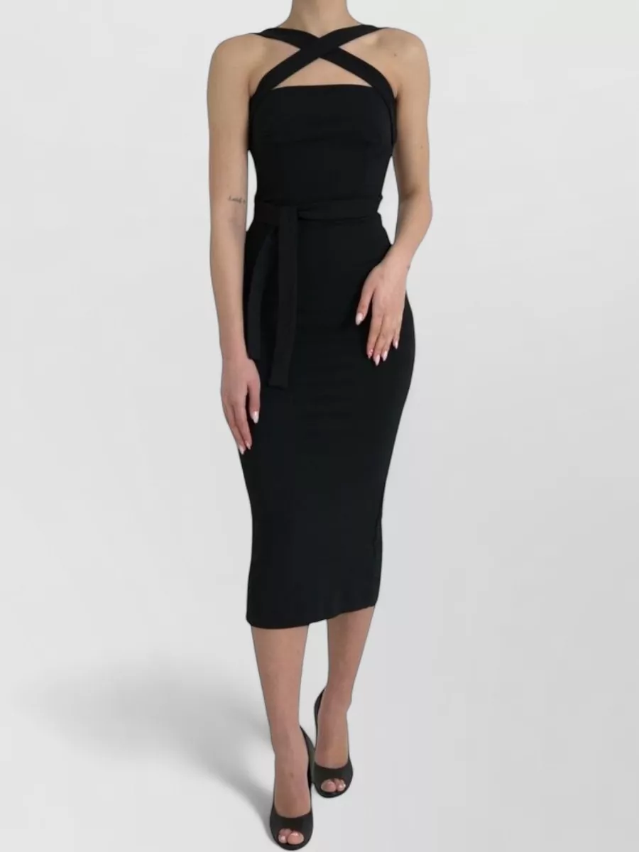 Dolce&Gabbana halterneck belted midi dress