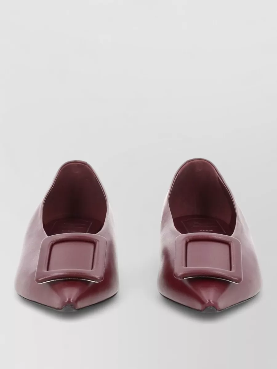 Roger Vivier Leather pointed-toe ballerina shoes