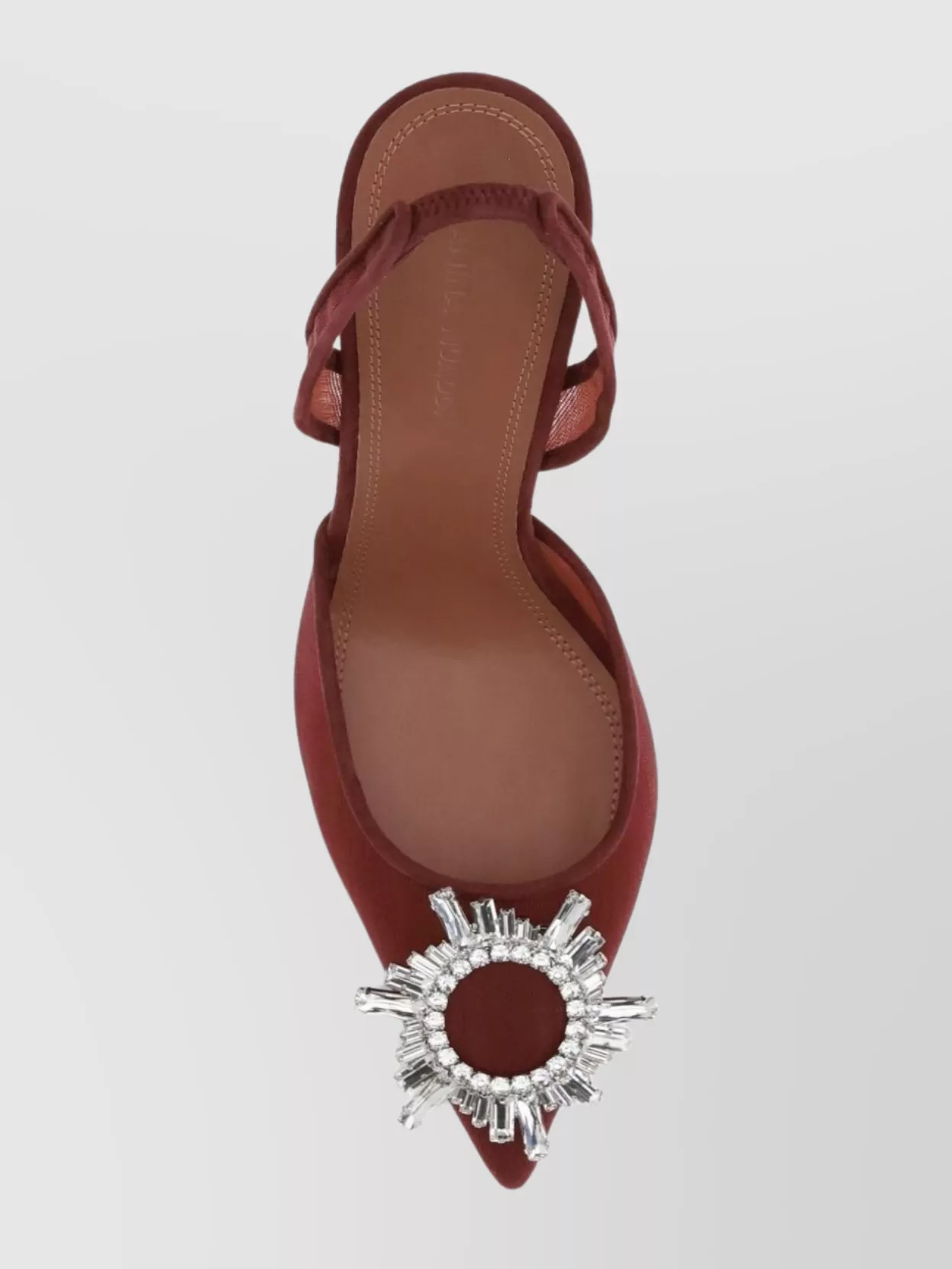 Amina Muaddi Mesh Slingback Pumps Pointed Toe Design