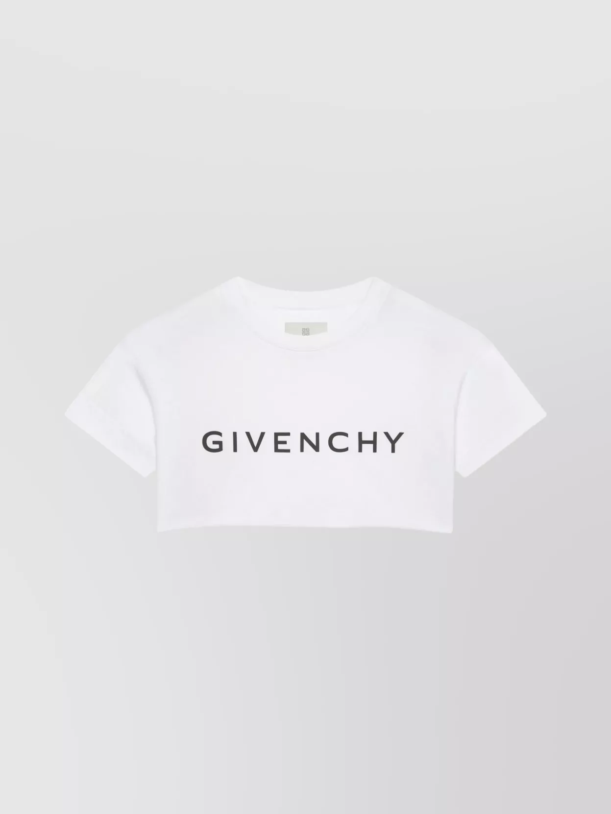 Shop Givenchy Cropped Round Neck T-shirt In White