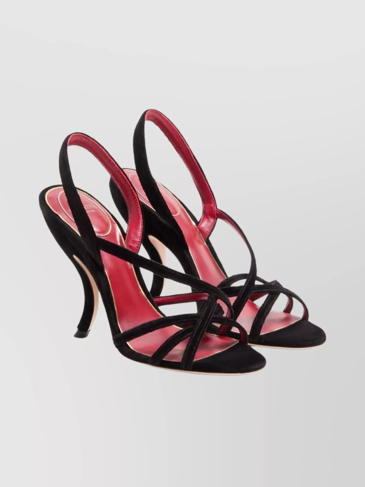 Valentino Garavani Velvet Sandals Featuring Crisscross Straps