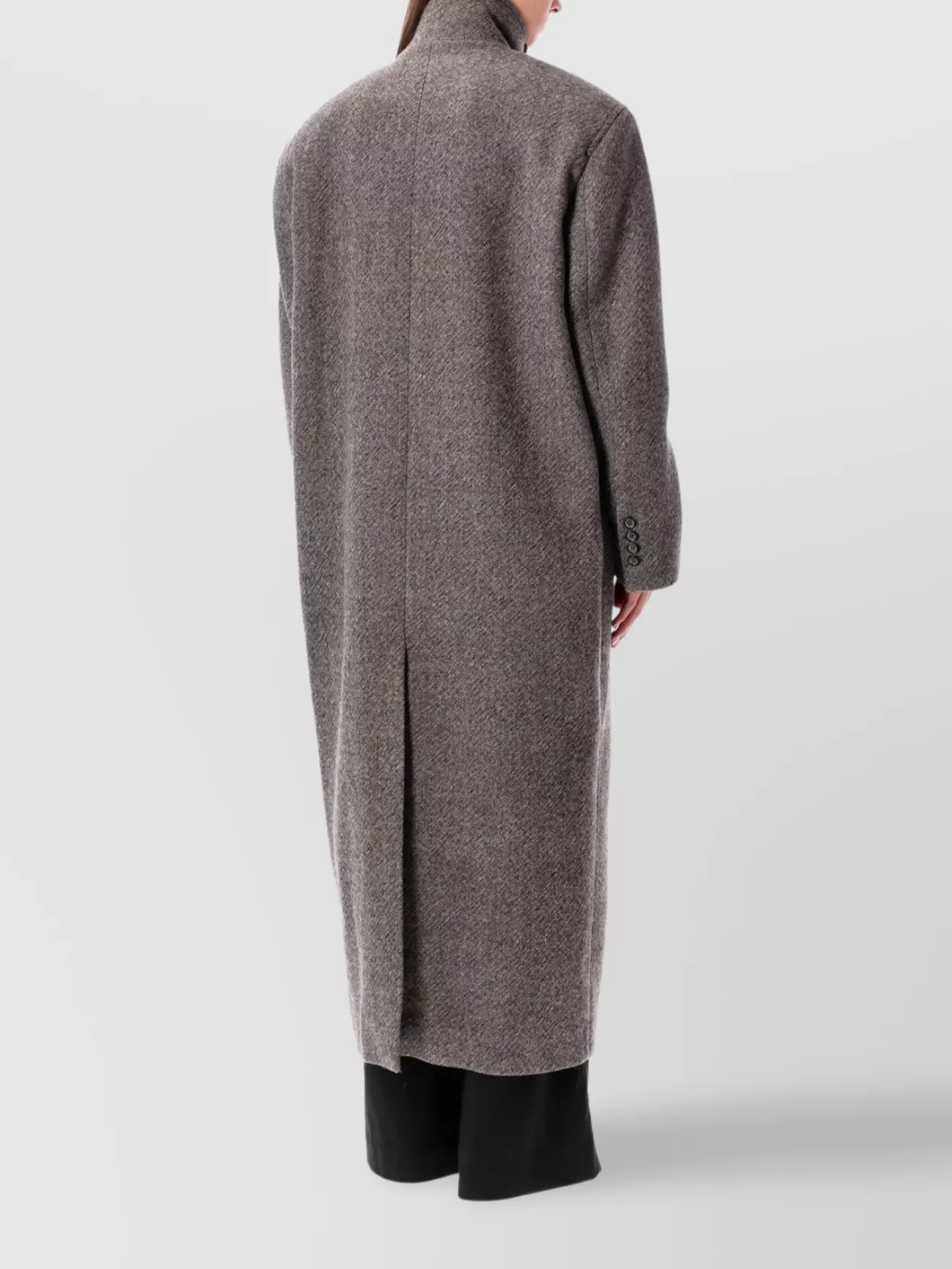 Magda Butrym Oversized Wool Coat Back Vent In Gray