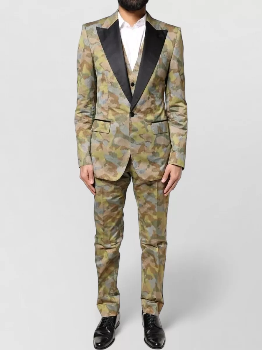 Dolce&Gabbana silk camouflage three piece suit