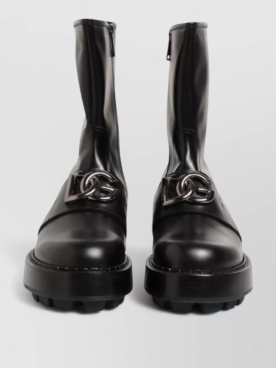 Dolce&Gabbana leather mid calf biker boots