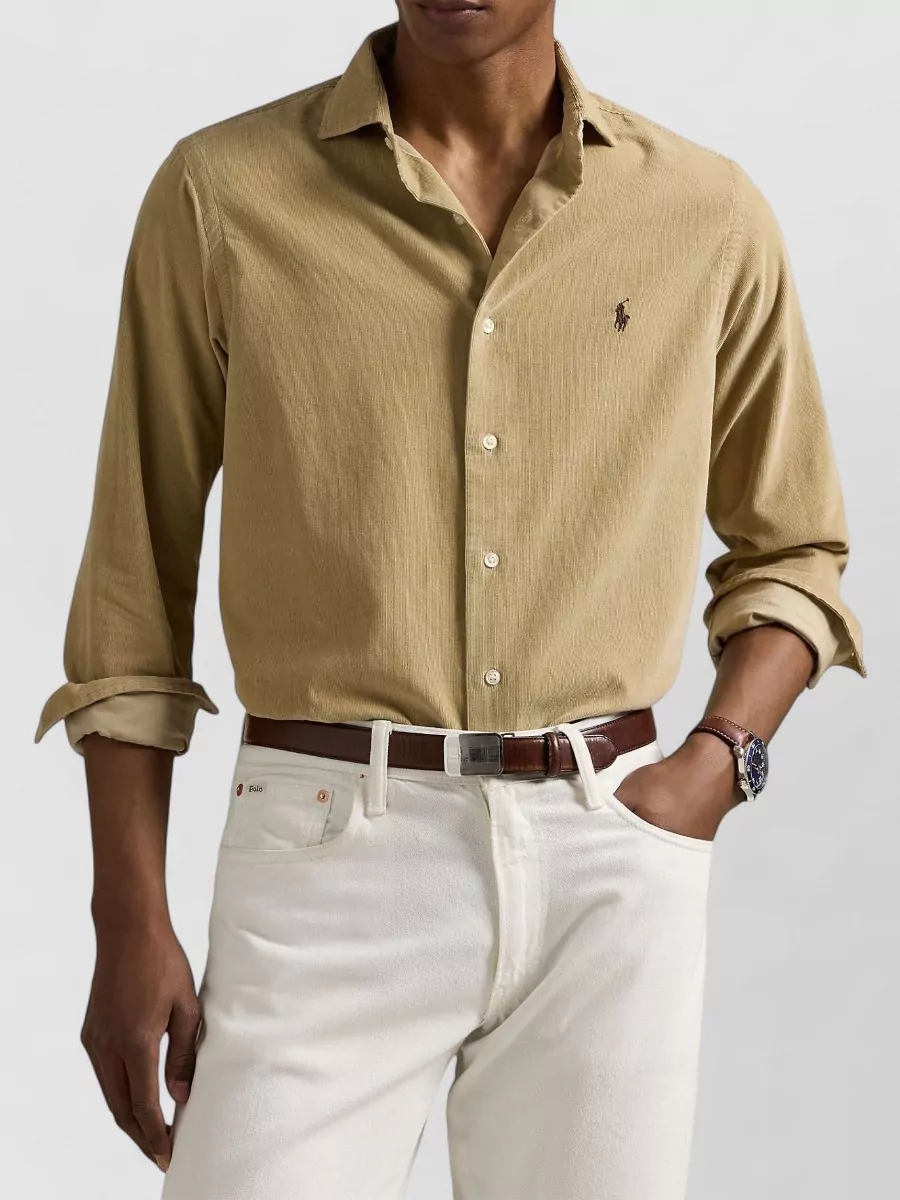 Ralph Lauren Velvet Shirt Long Sleeves Button Collar