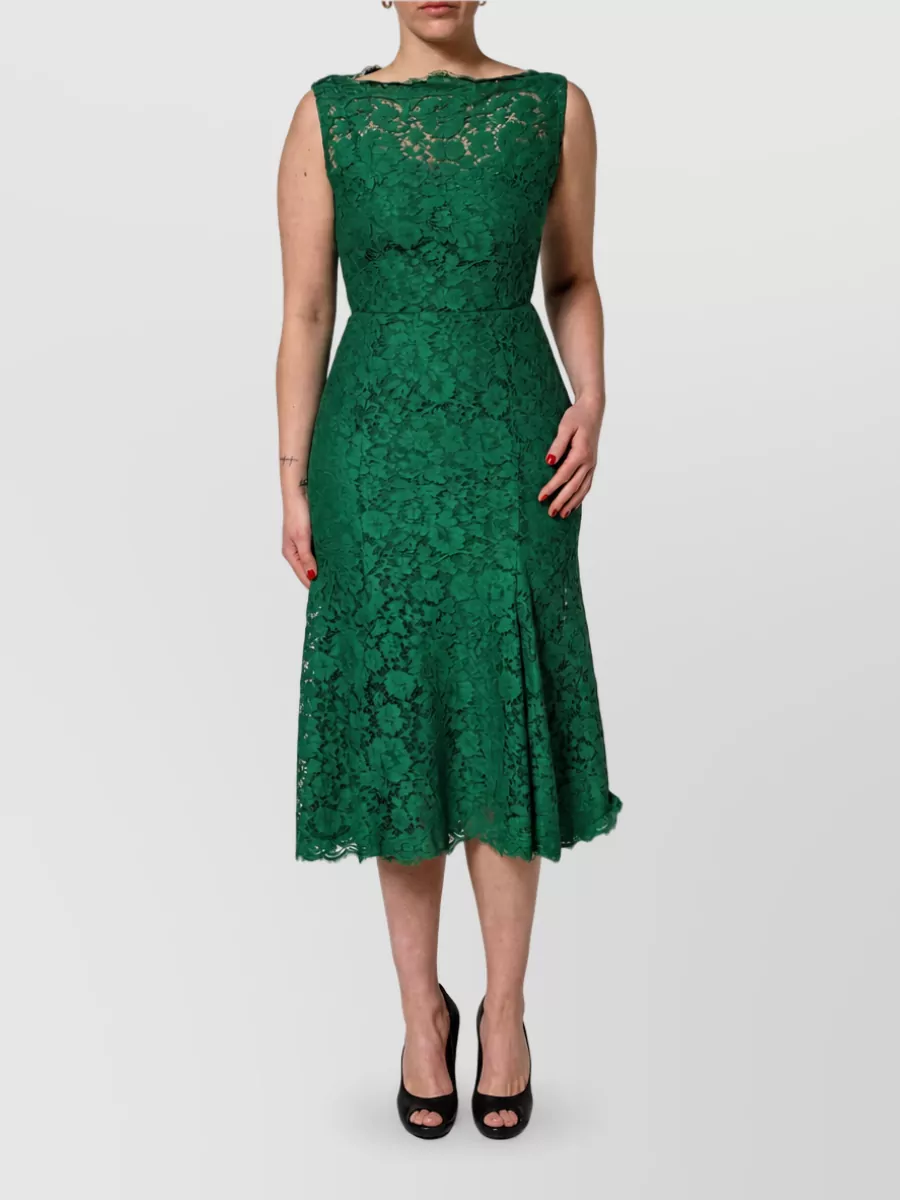 Dolce&Gabbana Floral lace sleeveless midi dress