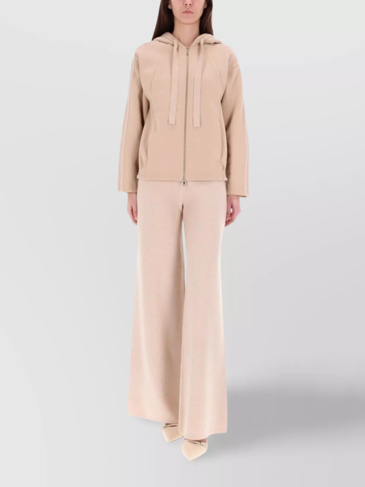 Max Mara Hooded Long Sleeve Knit Sweatshirt