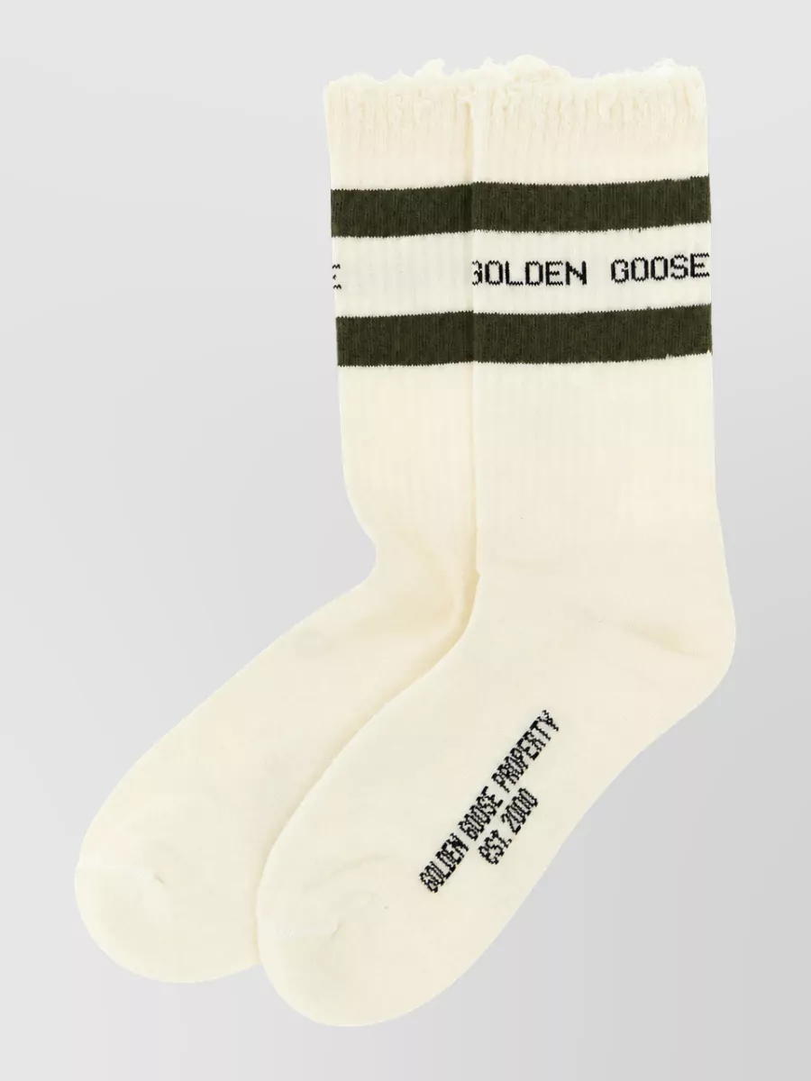 Golden Goose Striped Distressed Socks