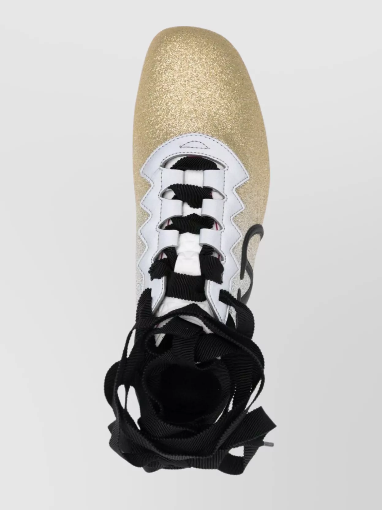 Valentino Leather Sneakers With Glitter Finish And Ankle Strap