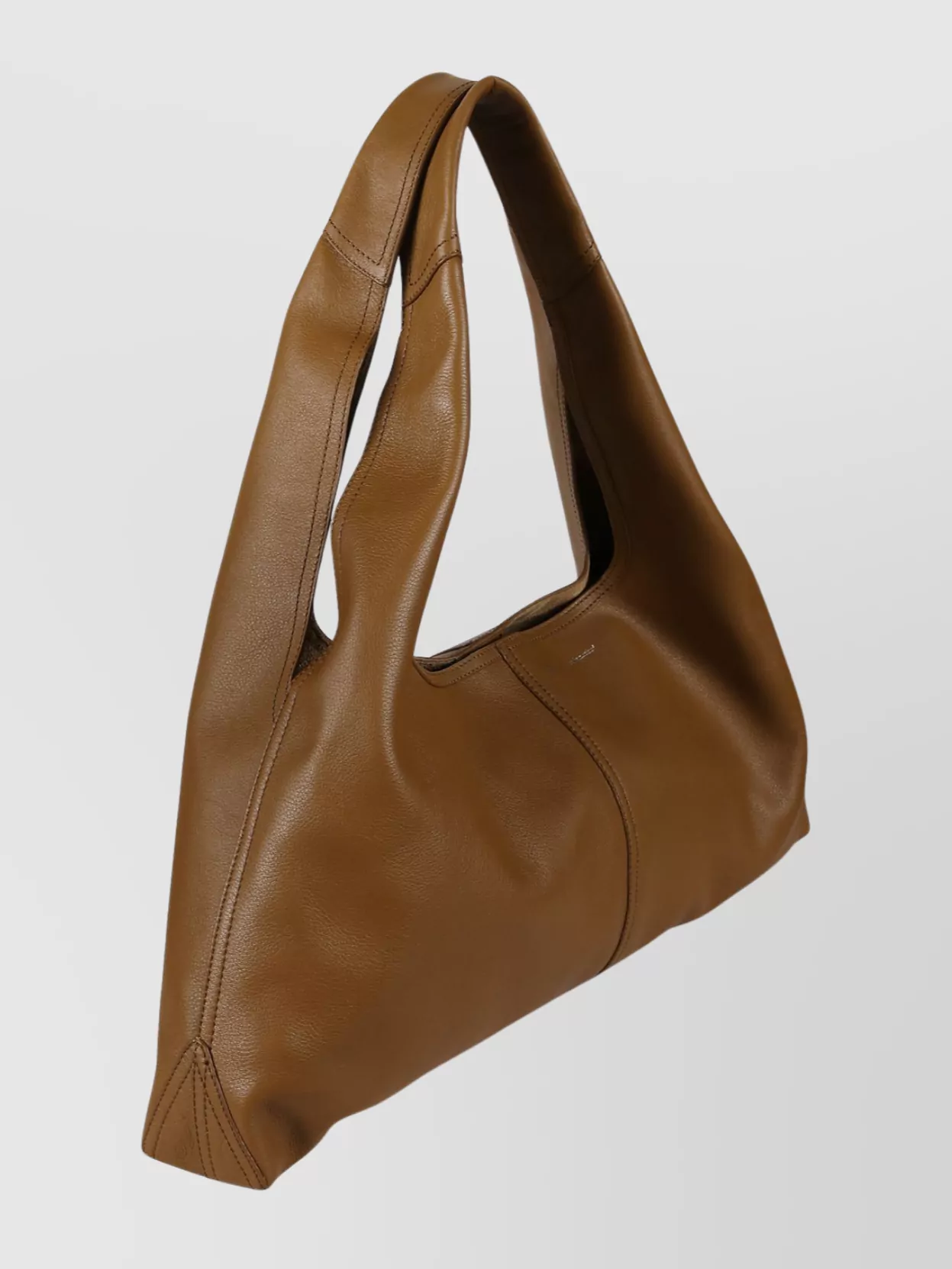 Ami Paris Soft Leather Shoulder Bag With Double Handles