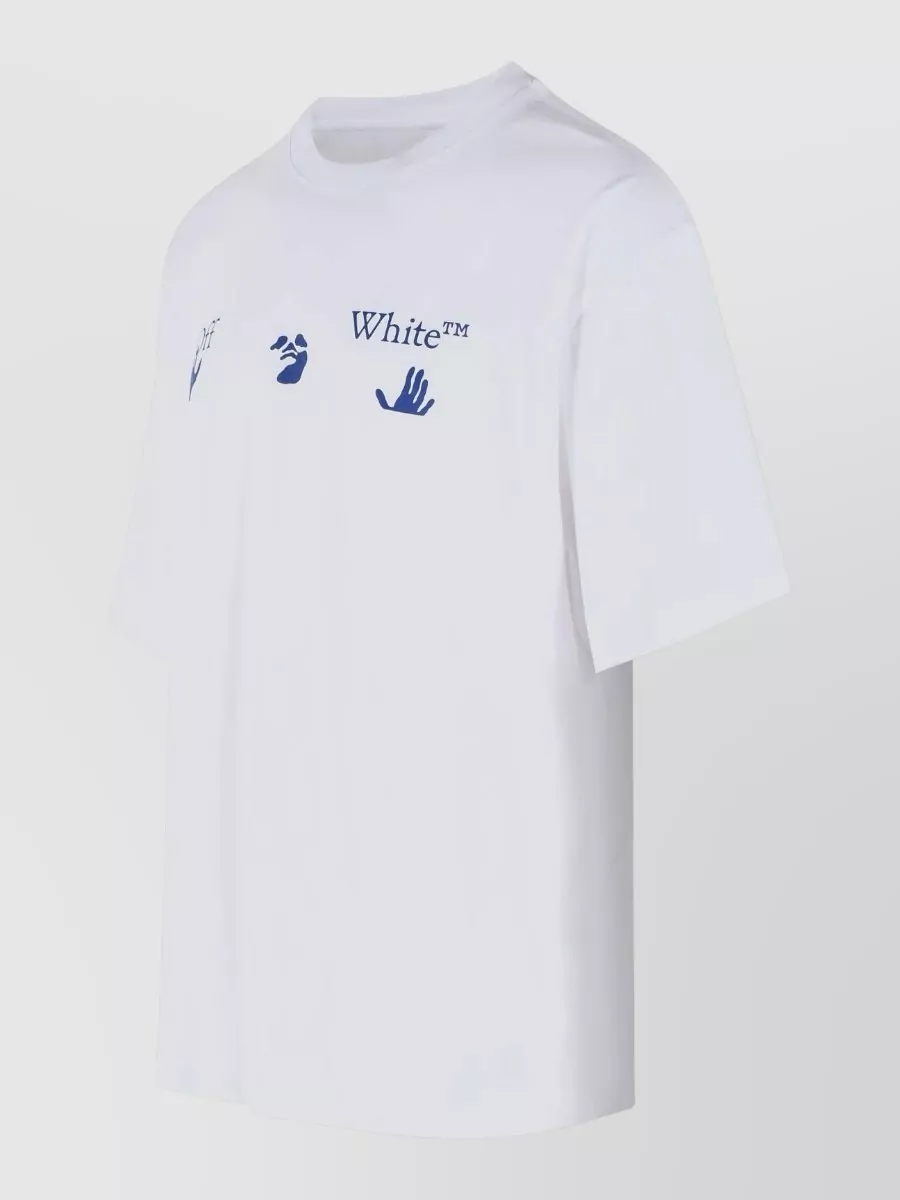 Off-White Cotton Printed T-Shirt