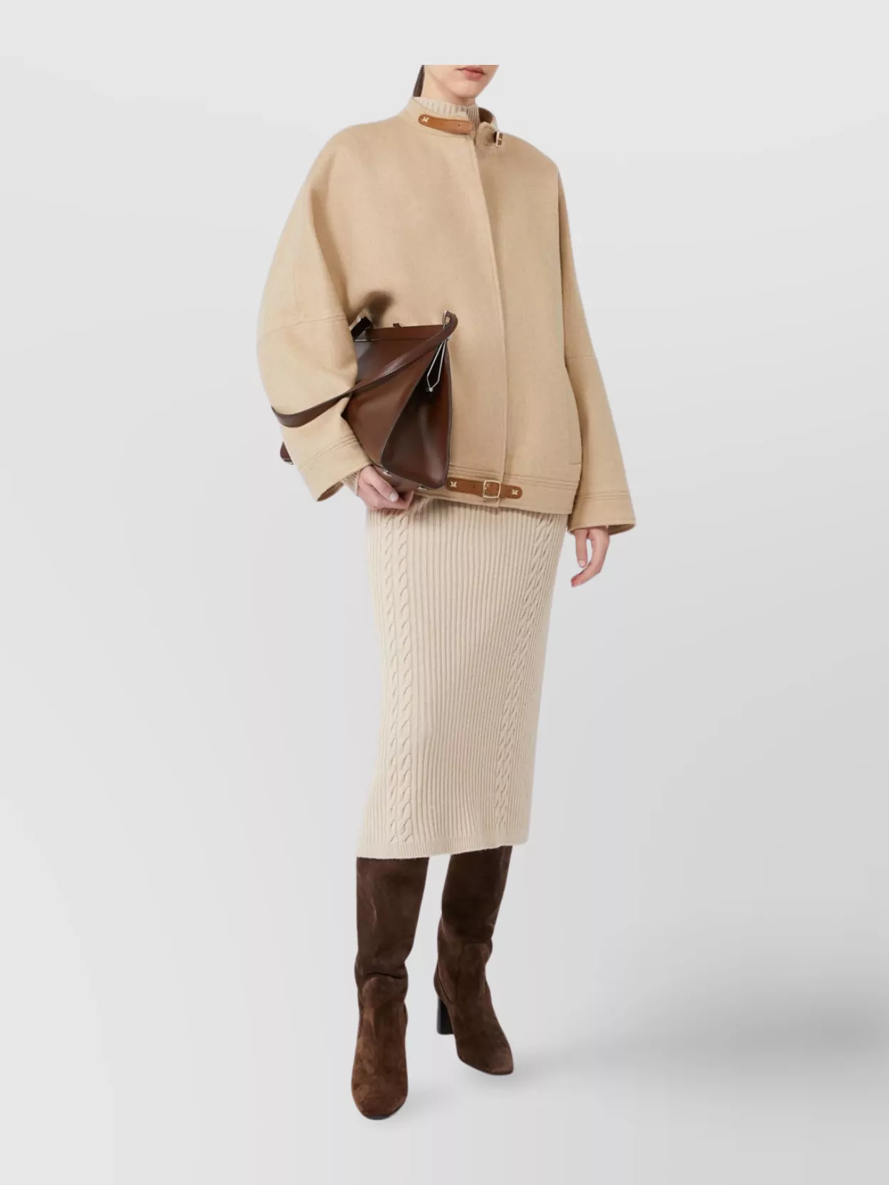 Max Mara Cashmere And Wool Fitted Midi Dress