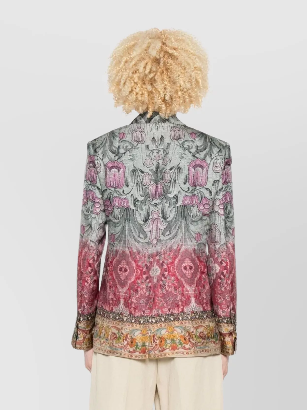 Pierre Louise Mascia Floral Patterned Single-Breasted Silk Jacket