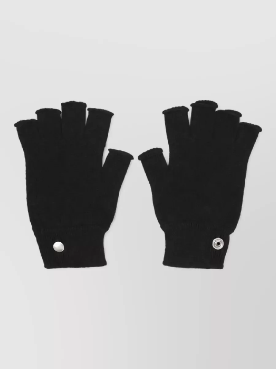 Rick Owens rib-knit fingerless gloves