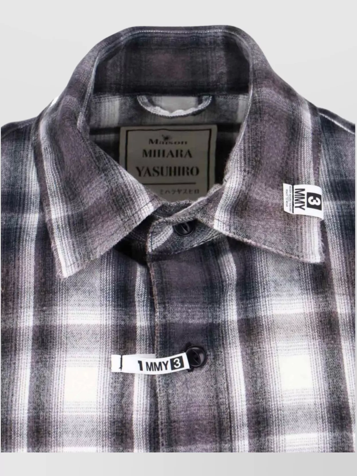 Maison Mihara Yasuhiro Long Sleeve Plaid Shirt Chest Pocket