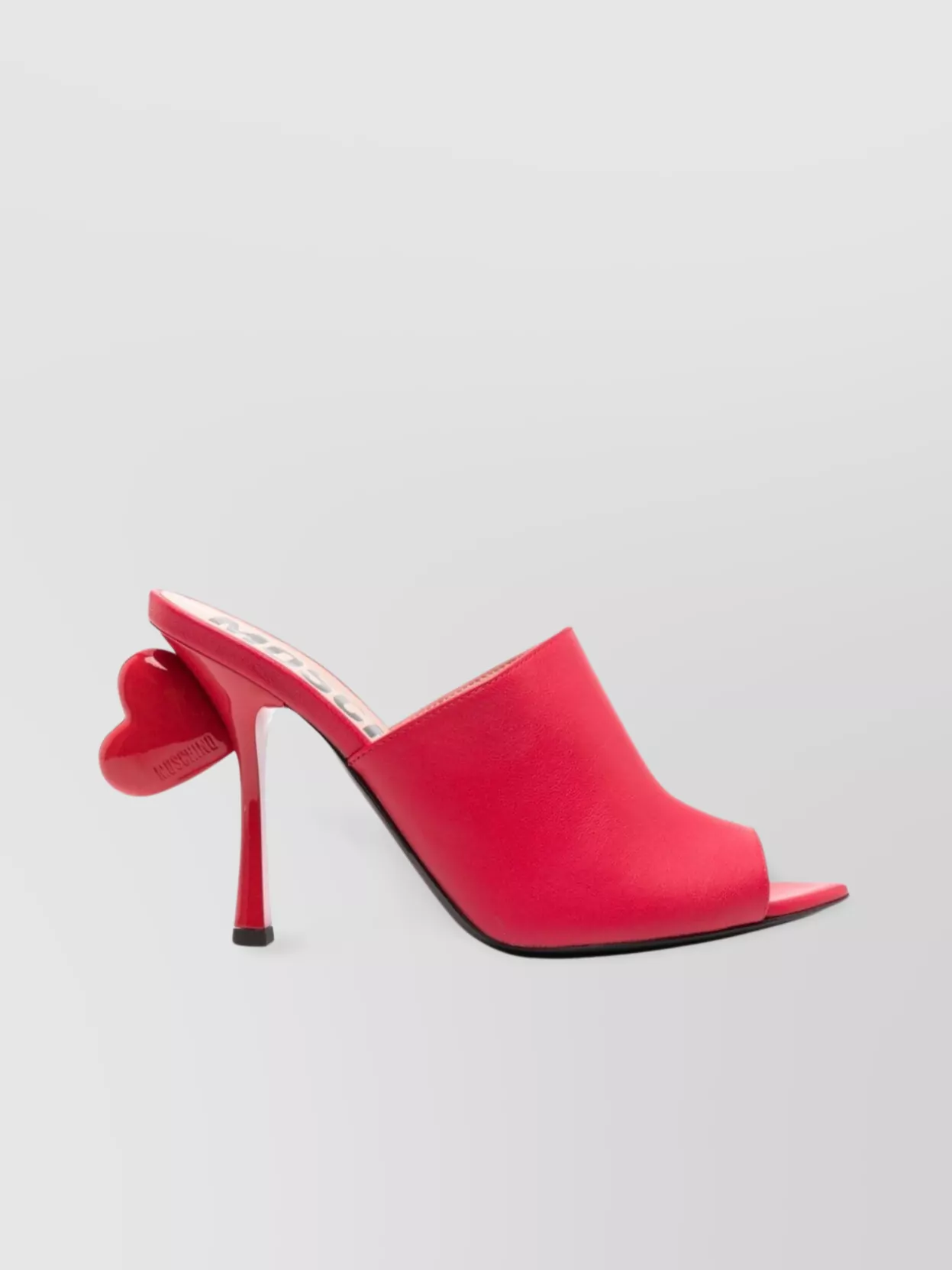 Shop Moschino Stiletto Heel Mules With Heart And Bow Detail