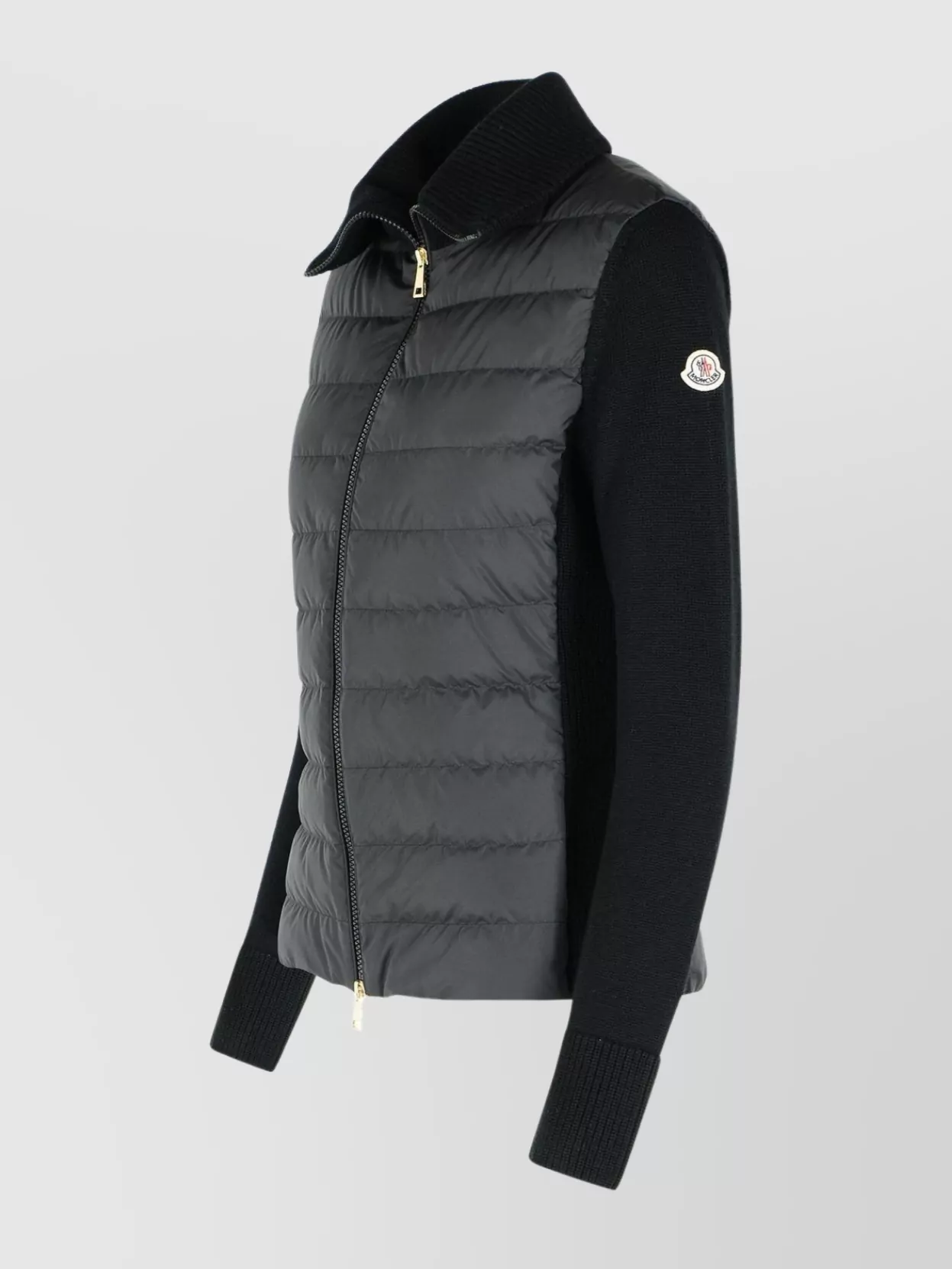 Moncler Wool Blend Jacket Ribbed Collar