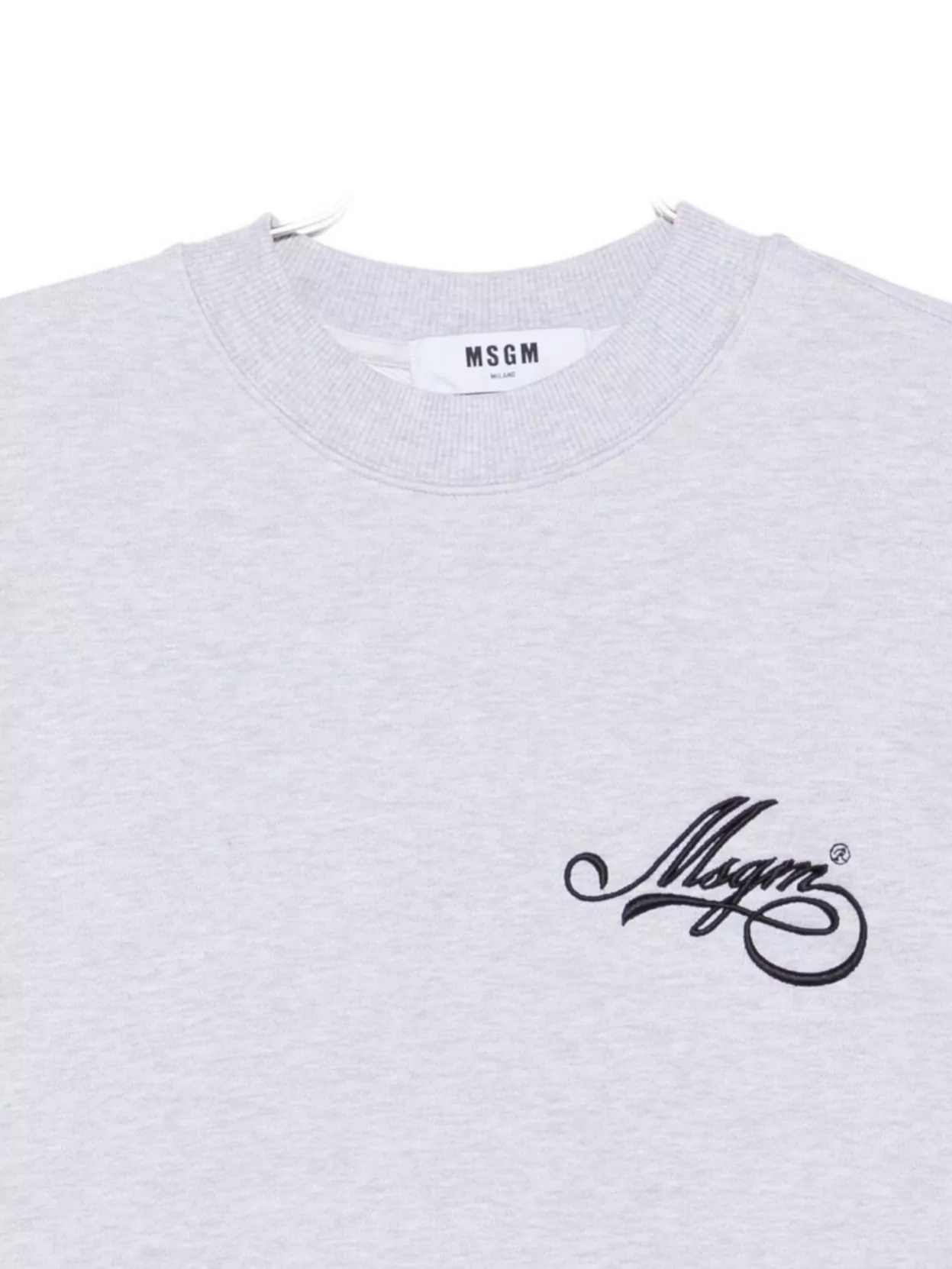 Msgm Crew Neck Long Sleeve Ribbed Cuff Sweatshirt