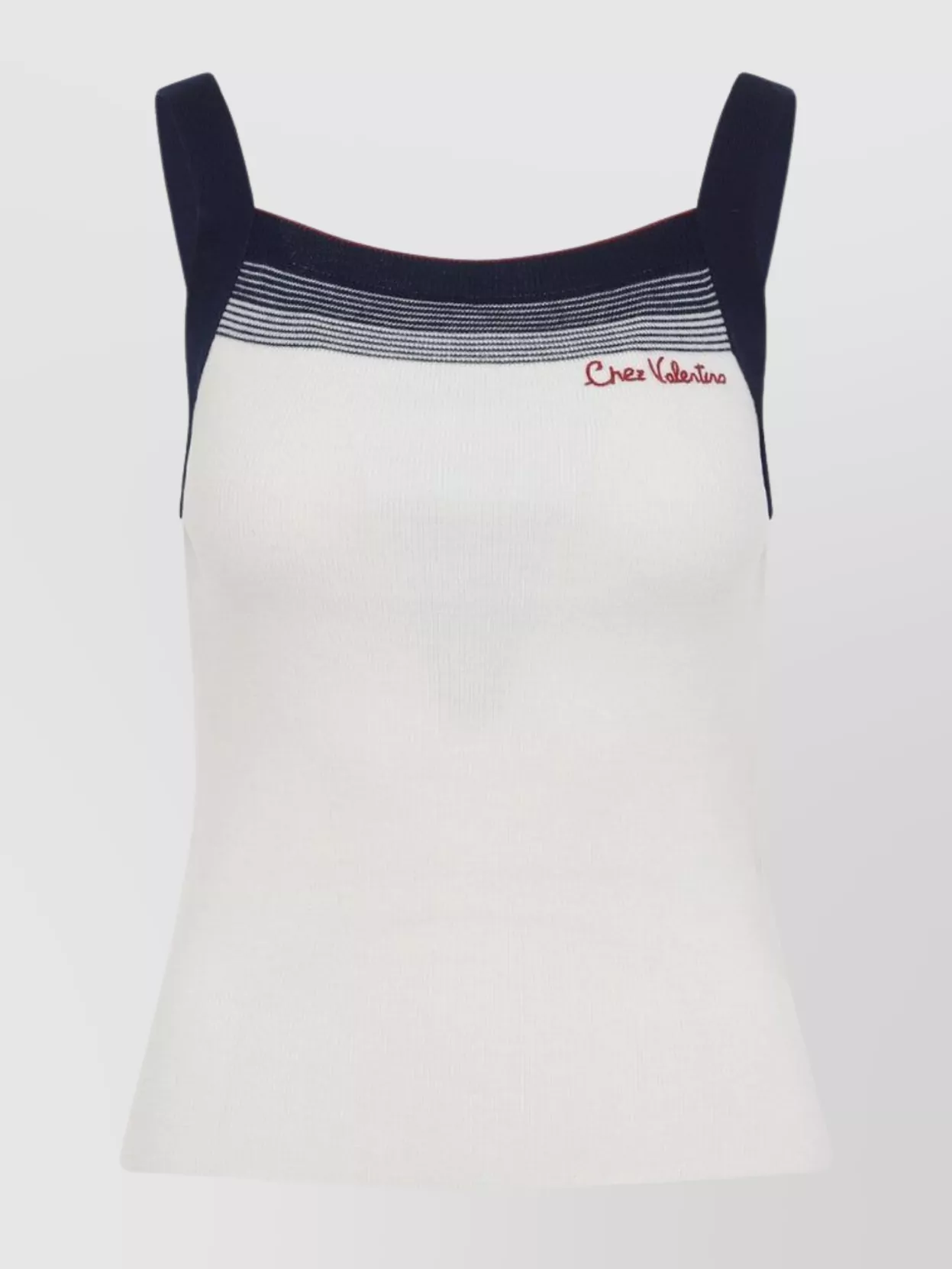 Valentino Sleeveless Knitted Top Striped Detail In White