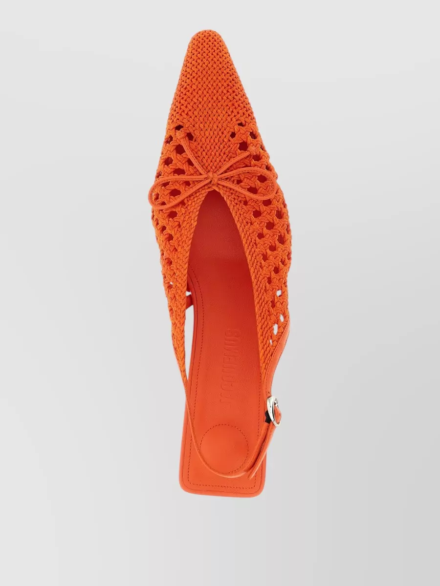 Jacquemus Braided Raffia Slingback Pumps