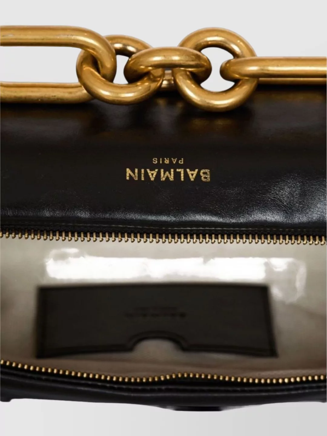 Balmain Leather Chain Strap Shoulder Bag