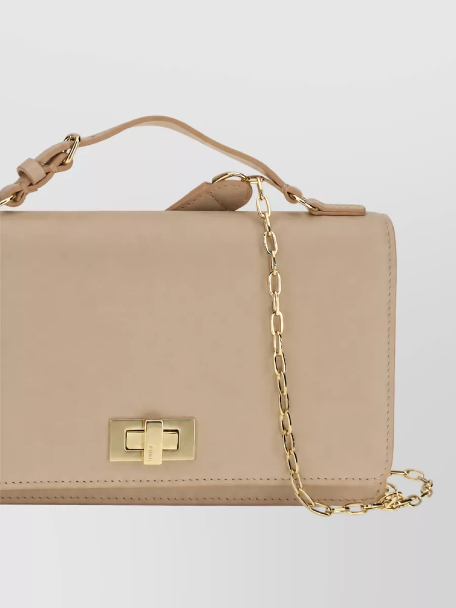 Fendi Calf Leather Chain Wallet
