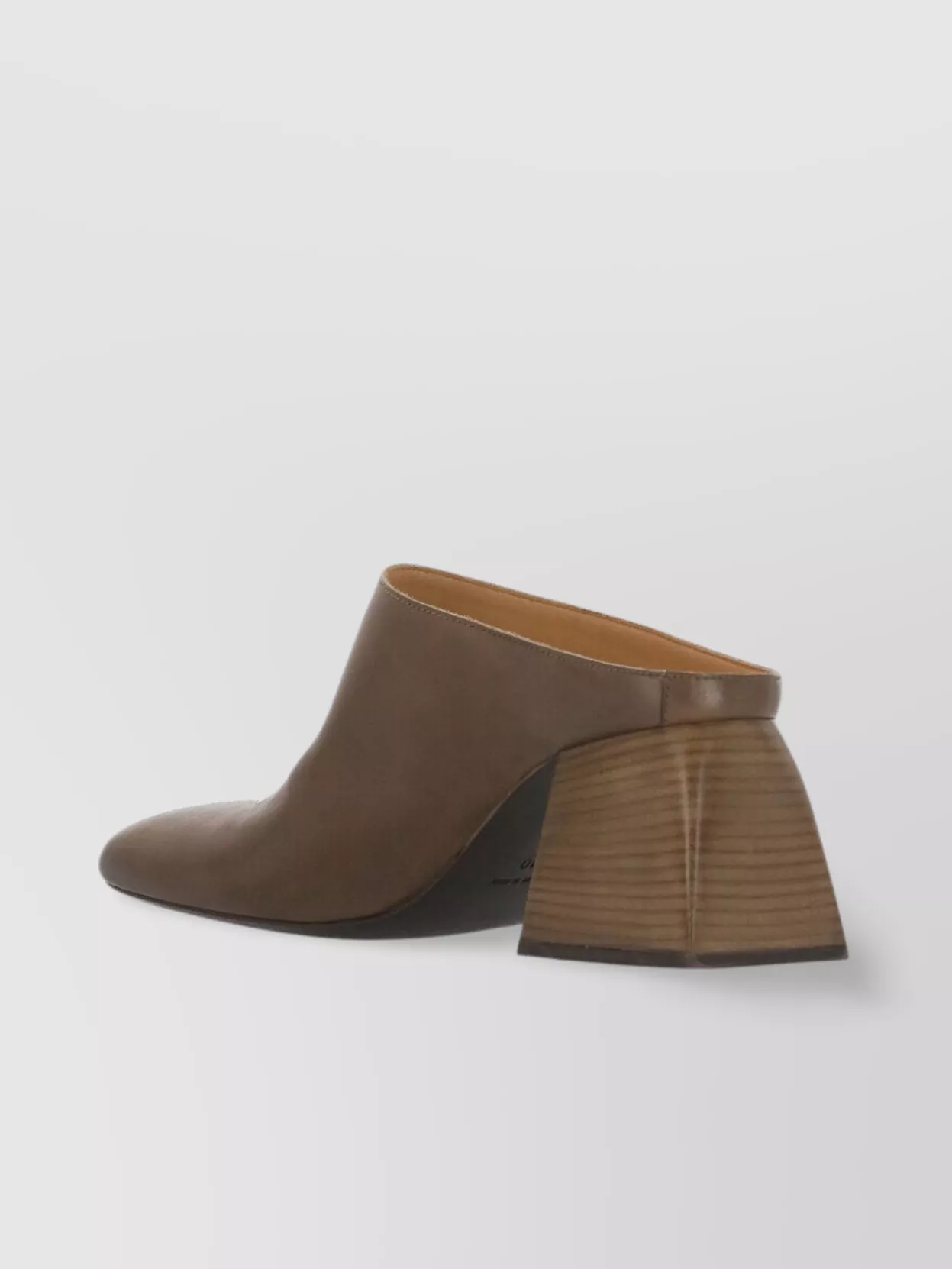 Uma Wang Leather Block Heel Mules With Squared Toe