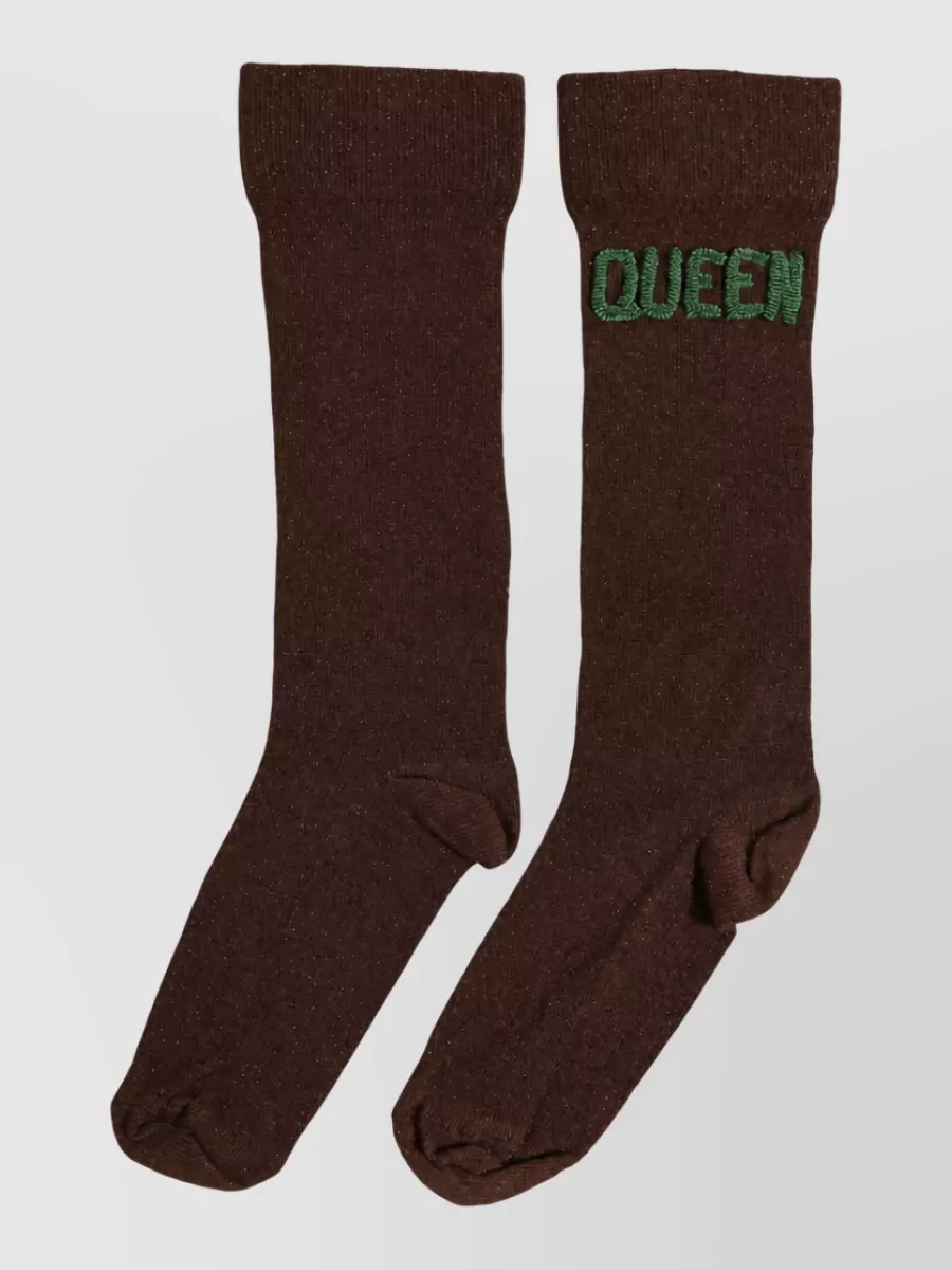 Dolce&Gabbana embroidered mid-calf socks