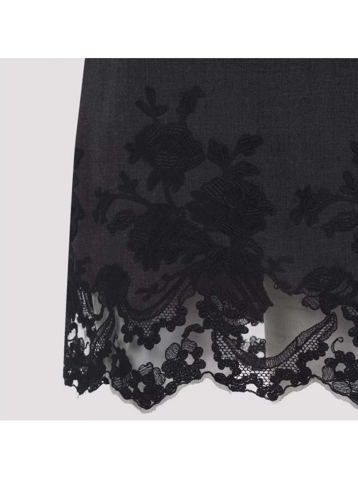 Ermanno Scervino Sheer Neckline Sleeveless Floral Lace Mini Dress