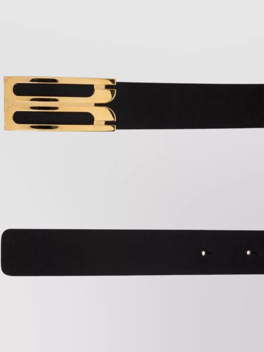 Victoria Beckham Regular Leather Belt Adjustable Length Smooth In Black