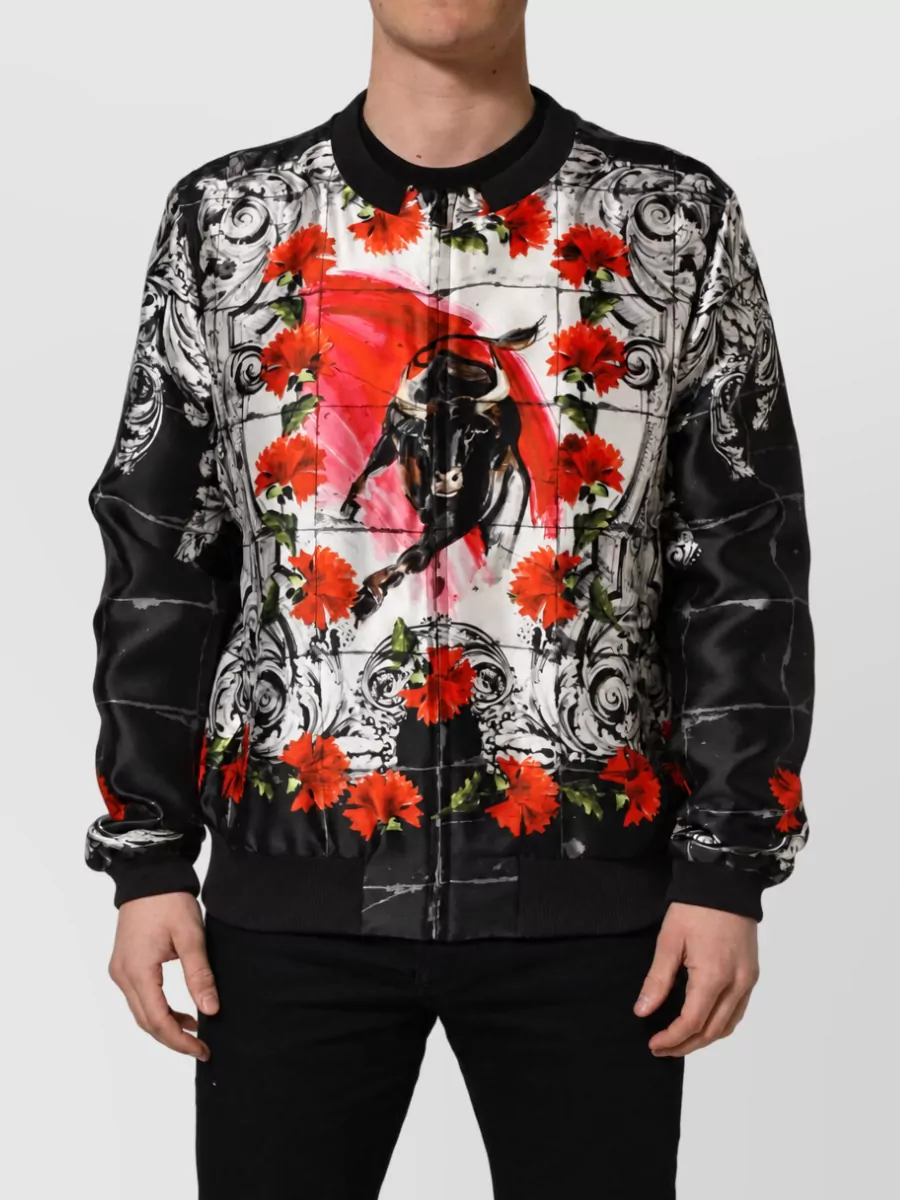 Dolce&Gabbana silk printed bomber jacket