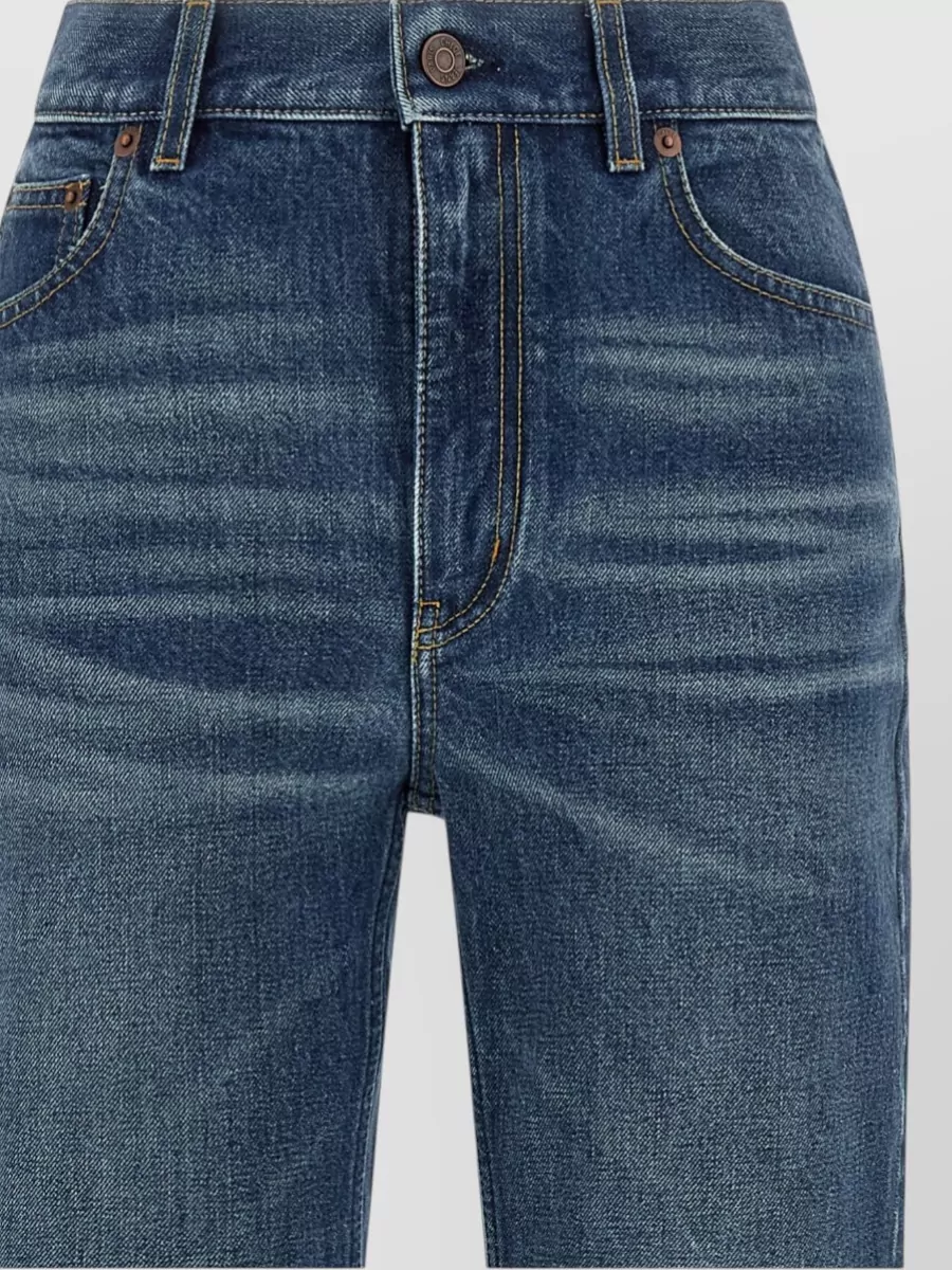 Chloé High Waist Palazzo Denim Trousers Belt Loops