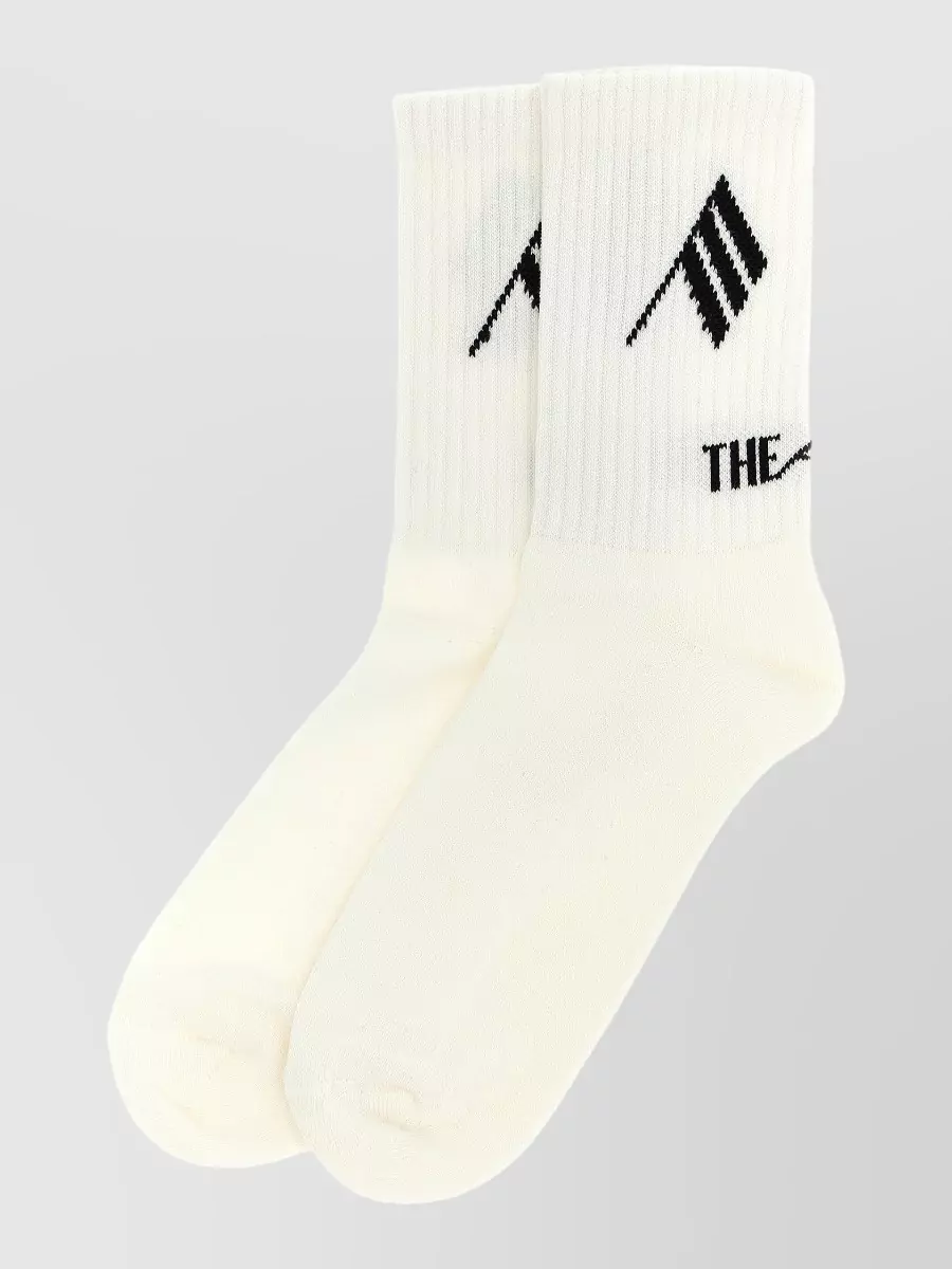 The Attico Ribbed Logo-Intarsia Socks