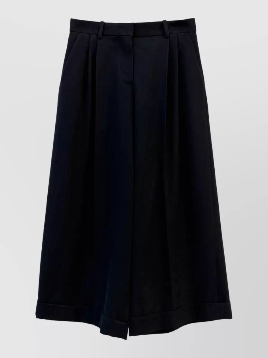 The Row cropped wool wide-leg trousers