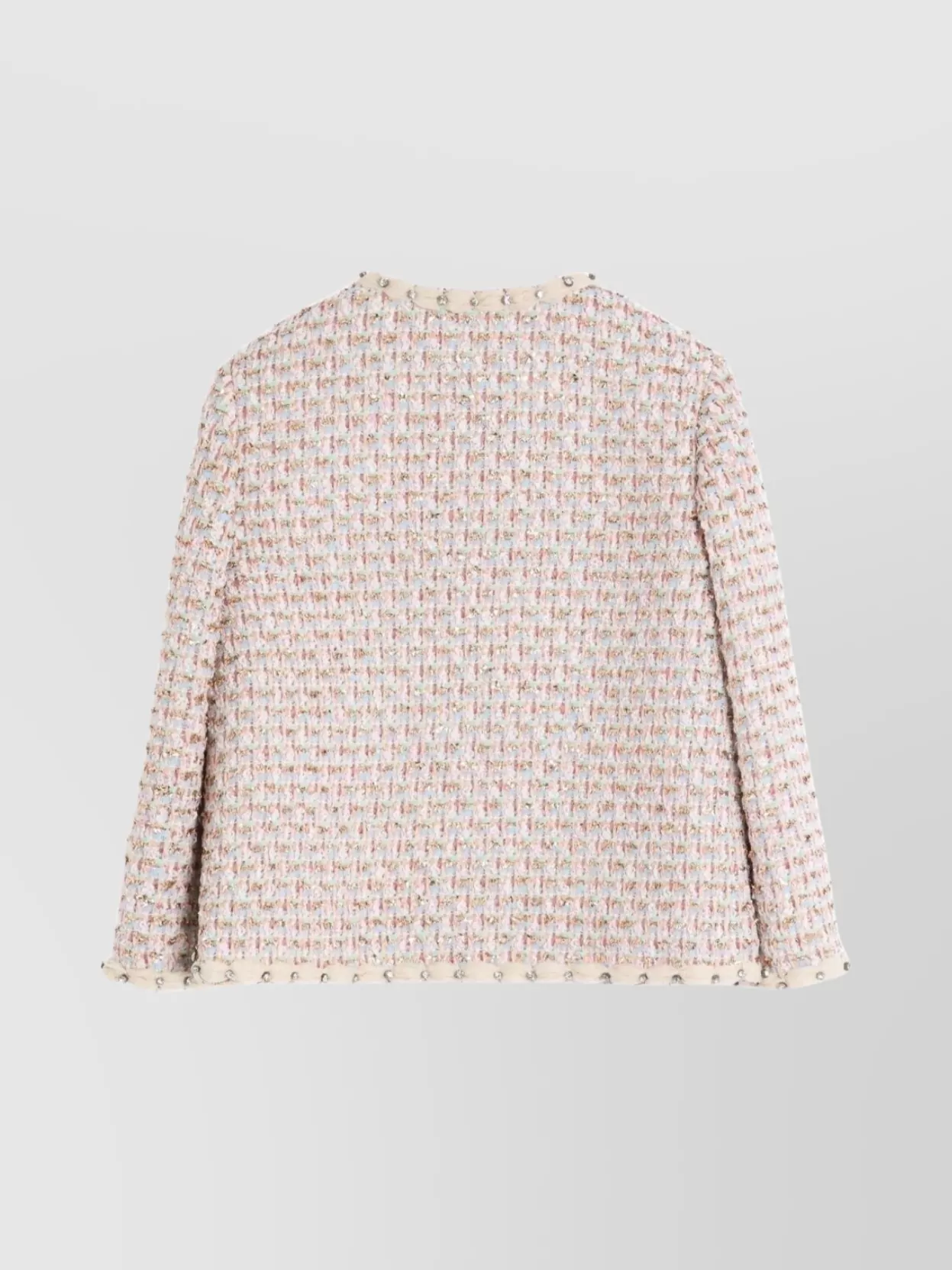 Valentino Short Jacket With Tweed Texture And Button Detailing