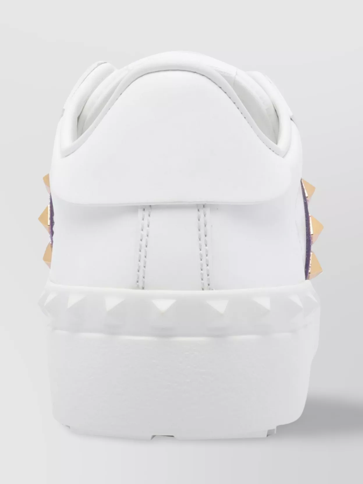 Valentino Garavani Round Toe Leather Sneakers Studded