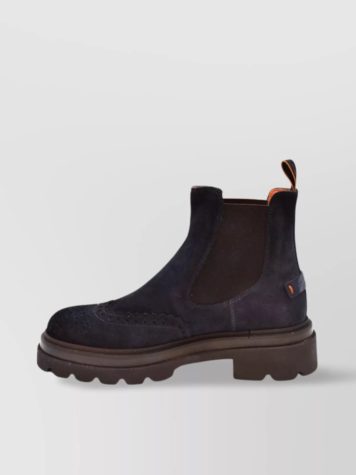 Santoni Chunky Sole Suede Finish Brogue Detailing
