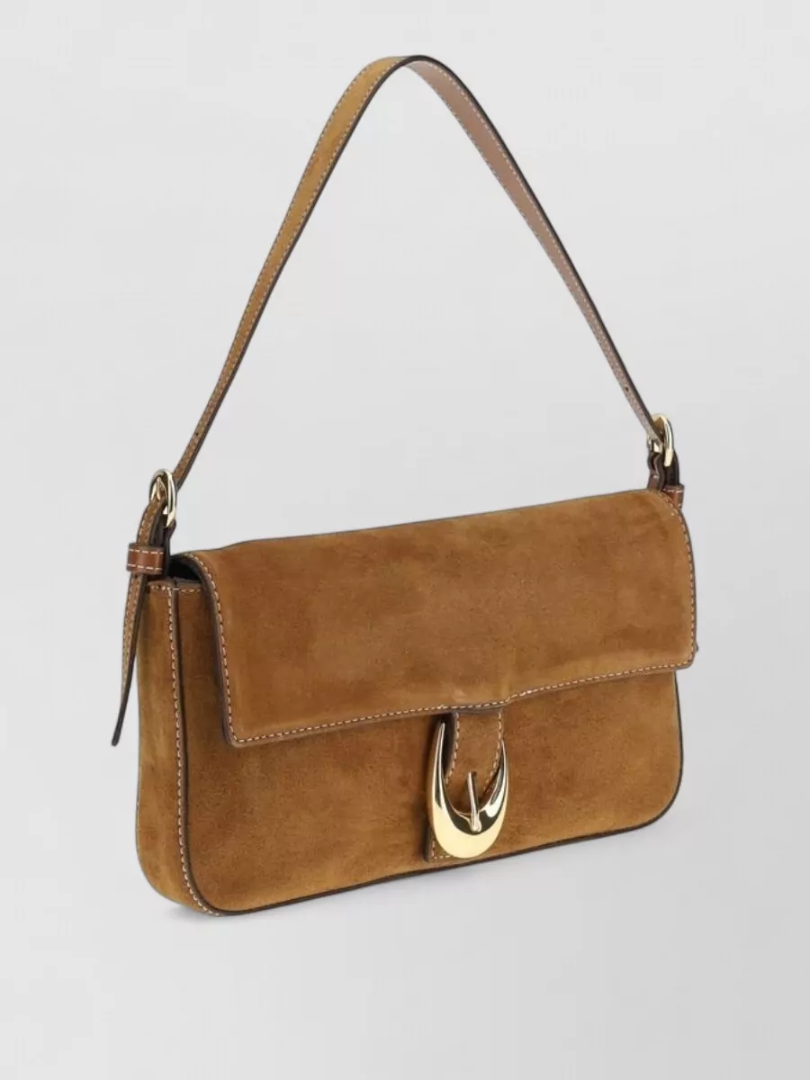 Staud shirley leather clutch bag