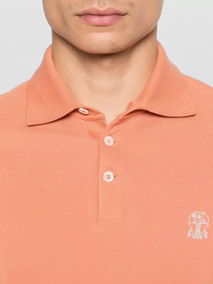 Brunello Cucinelli Cotton Polo Shirt Logo Detail Collar