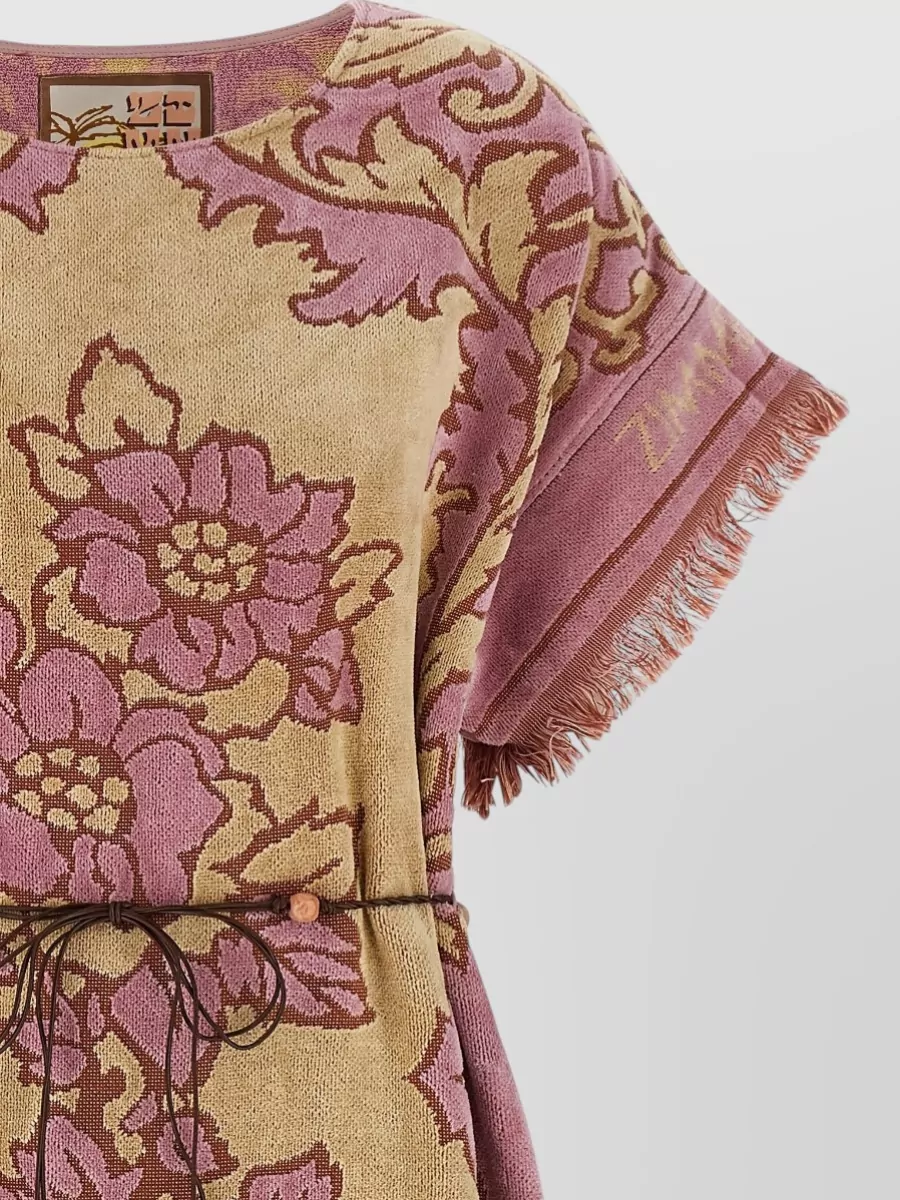 Zimmermann Cotton Floral-Jacquard Fringed Midi Beach Cover-Up