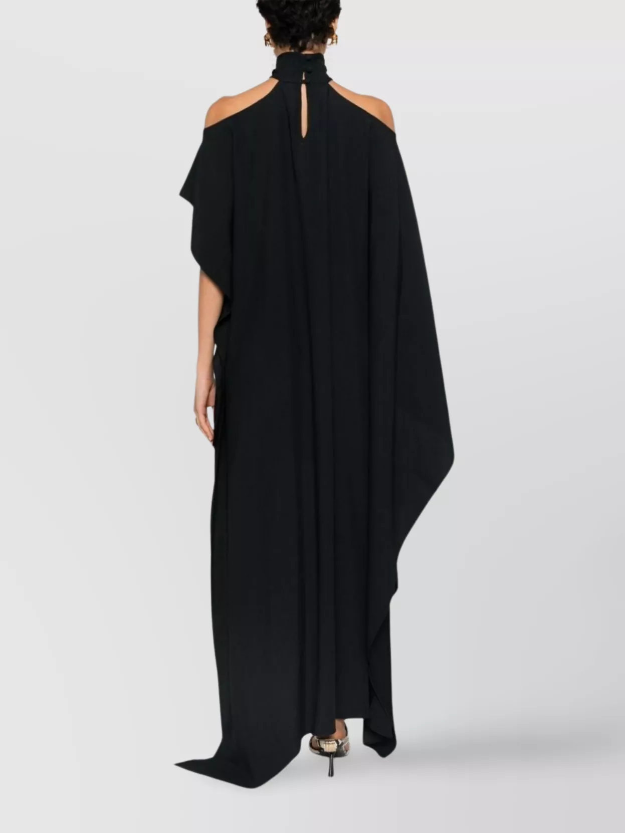 Taller Marmo Asymmetric Draped Halterneck High-Low Maxi Dress