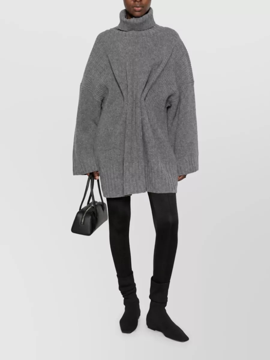 The Frankie Shop Ribbed-Knit Oversized Roll-Neck Wool Jumper