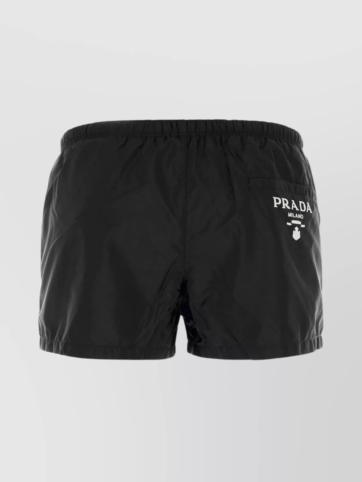 Shop Prada Elastic Waist Nylon Swimming Shorts