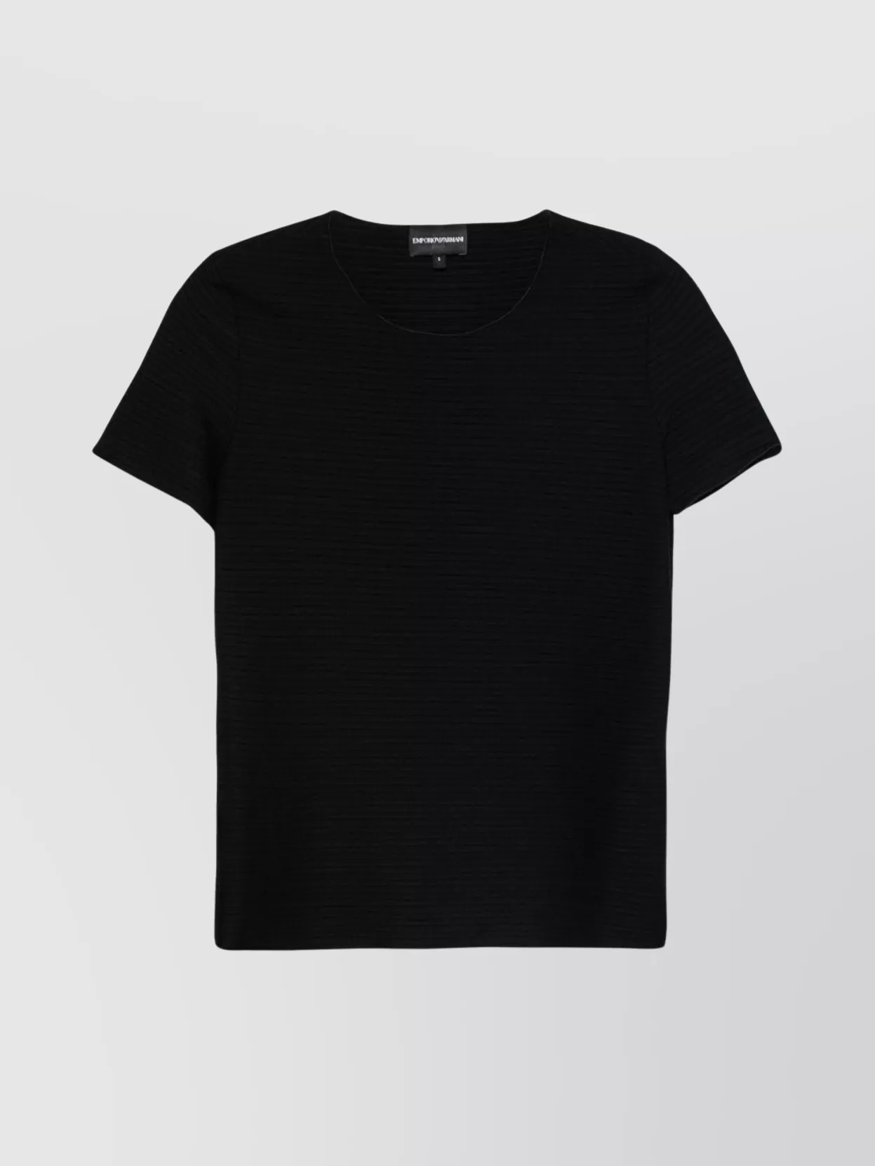 Emporio Armani Striped Crew Neck T-Shirt With Ribbed Texture