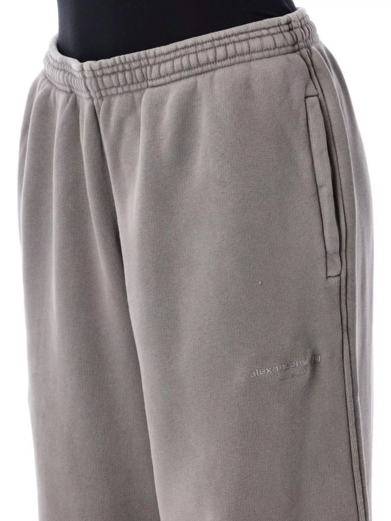Alexander Wang Elastic Waistband Side Pockets Trousers In Gray